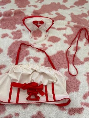 Cupid Nurse White & Red Nurse Bralette Set – Women Intimates & Sleepwear Cosplay